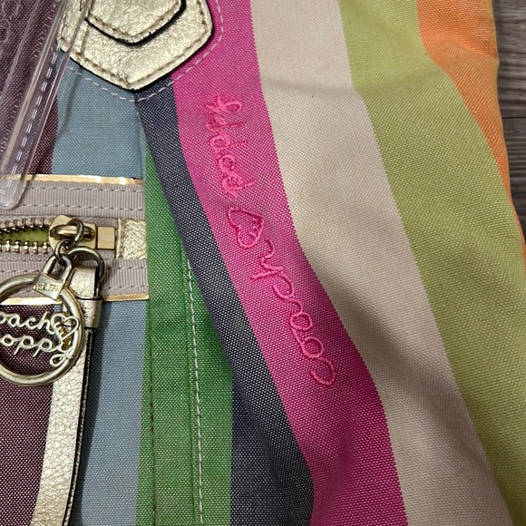 Vintage Coach Poppy Heritage Legacy Stripe Tote/Satchel Bag - Picture 4 of 16